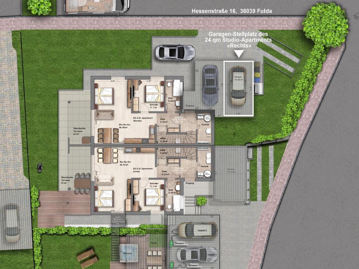 -Neubau- 24 Qm Studio-Apartment 富尔达 外观 照片